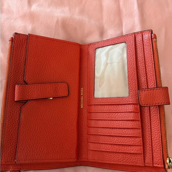 Michael Kors Vibrant Red Leather Clutch - Picture 6 of 10